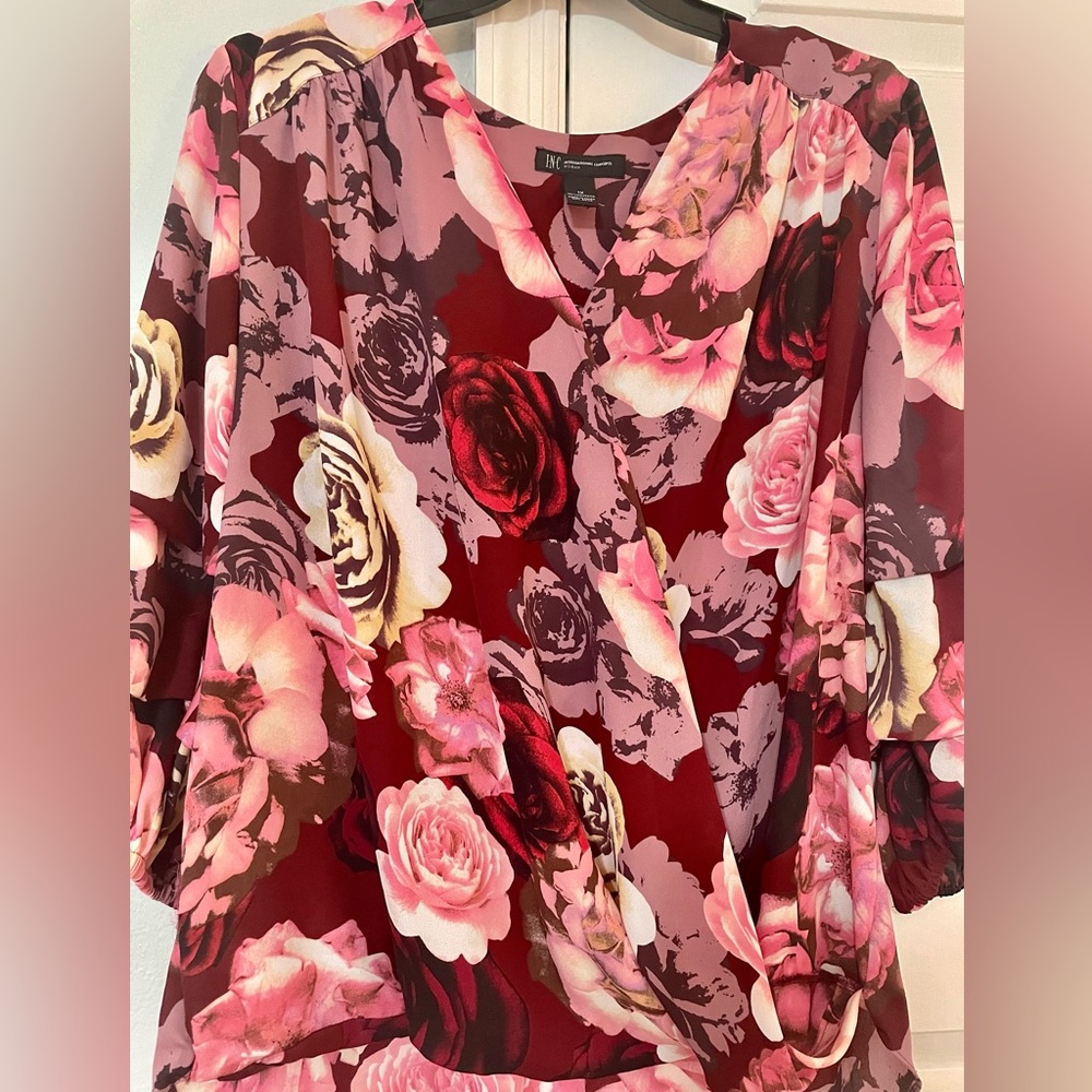Euc inc plus size mock wrap top
